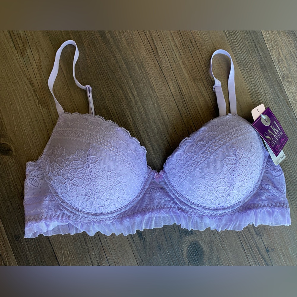 NWT Ruffle Lavender Lace Push-up Bra
